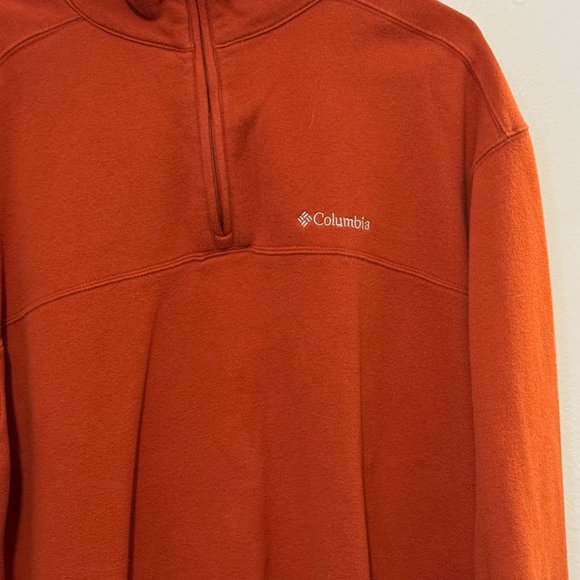 Columbia Mens Orange 1/4 Zip Fleece Pullover Sz XXL - Picture 3 of 6